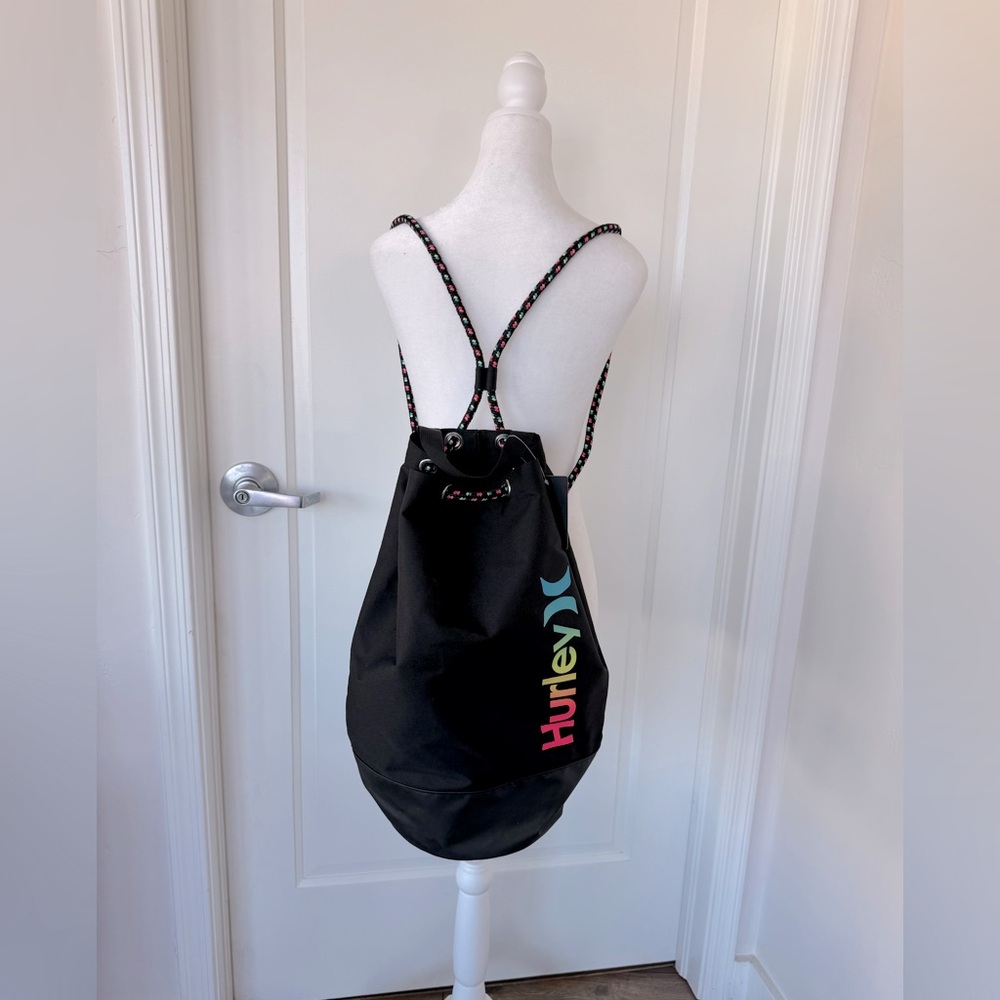 Hurley Drawstring Black Bag Pack